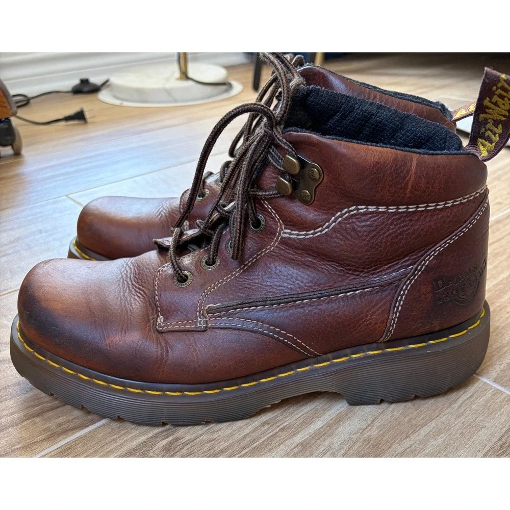 Vintage Y2K Dr Martens Mens Brown Boots 12 Grunge Indie Alt Chunky Whimsigoth